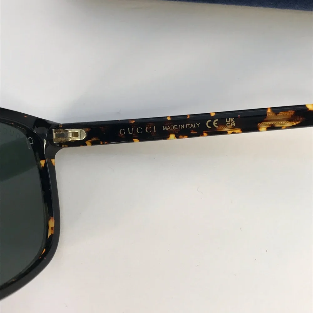 New - Authentic GUCCI GG1039S 002 sunglass dark havana frame green light mirror